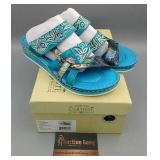 *New* L'Artiste Caiman Sandals Size 7.5-8 Aqua *New* L'Artiste Caiman Sandals Size 7.5-8 Aqua