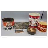 MISC SET OF TINS - MACAROONS, COFFEE, BROWN MISC SET OF TINS - MACAROONS, COFFEE, BROWN