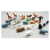 MISC LOT OF PLASTIC ANIMALS- RHINO, TURTLE, MISC LOT OF PLASTIC ANIMALS- RHINO, TURTLE,