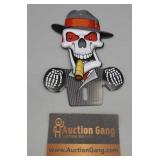 SKULL METAL LICENSE PLATE TOPPER SKULL METAL LICENSE PLATE TOPPER