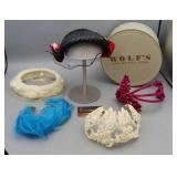 VINTAGE LADIES HATS & HEAD PIECES WOTH WOLF'S D VINTAGE LADIES HATS & HEAD PIECES WOTH WOLF'S D