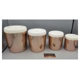 Vintage West Bend Aluminum Canister Set - some Vintage West Bend Aluminum Canister Set - some