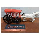 Cast Iron Horse Pullings A Ice Wagon Toy Cast Iron Horse Pullings A Ice Wagon Toy