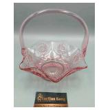 Pink Depression Glass Basket Pink Depression Glass Basket