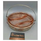 Pink Depression Glass Relish Dish Pink Depression Glass Relish Dish