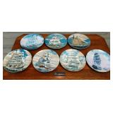 7 Classic Rose Ship Plates Danbury Mint Germany 7 Classic Rose Ship Plates Danbury Mint Germany