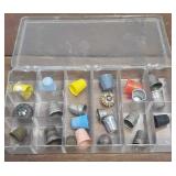 Assortment of Thimbles and 1Sterling Salt & Assortment of Thimbles and 1Sterling Salt &