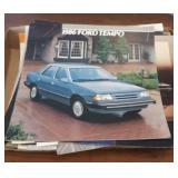 Vintage Flat of 80s Car Brochures Vintage Flat of 80s Car Brochures