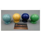 4 Fiesta Salt and Pepper Shakers Unmarked 4 Fiesta Salt and Pepper Shakers Unmarked