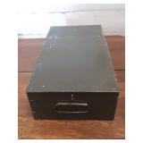 Small green filing box 14' long 7.5' wide Small green filing box 14' long 7.5' wide