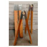 4 Wood Sawhorses 4 Wood Sawhorses