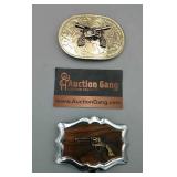 Lot of 2 Pistol Belt Buckles Lot of 2 Pistol Belt Buckles