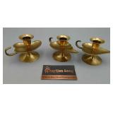 3 Leaf Brass Candle Holders 3 Leaf Brass Candle Holders