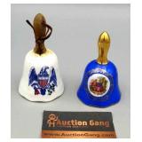 LOT OF 2 ENESCO JAPAN BELLS - EAGLE, VICTORIAN LOT OF 2 ENESCO JAPAN BELLS - EAGLE, VICTORIAN