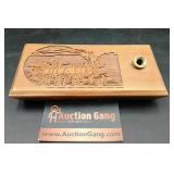 Wood Train Pin Holder 1977 Wood Train Pin Holder 1977