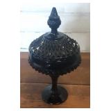 Black Amethyst Candy Dish Compote Black Amethyst Candy Dish Compote
