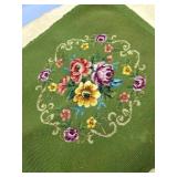 2 FLORAL NEEDLEPOINT PILLOW SIDES 20'x18' - C 2 FLORAL NEEDLEPOINT PILLOW SIDES 20'x18' - C