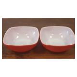 Pyrex Little Red Bowls lot of 2 Pyrex Little Red Bowls lot of 2