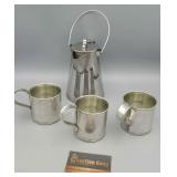 TIN CUP AND KETTLE SET TIN CUP AND KETTLE SET