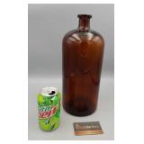 LARGE BROWN APOTHECARY GLASS JAR LARGE BROWN APOTHECARY GLASS JAR