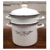Enamel Pot with Strainer and Lid Enamel Pot with Strainer and Lid