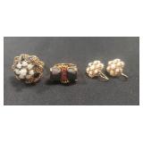 14K Gold Ladies Earrings & (2) Rings (UNVERIFIED)