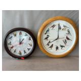 Pair Of B.O. Bird Clocks