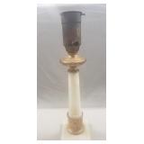 (1) Vintage Table Lamp Base (Marble/Metal, 18.5"