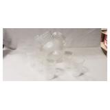 Vintage Pitcher w/ (5) Matching Glasses