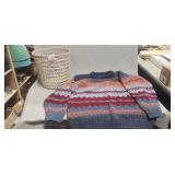 (1) Wool Sweater (Size Unknown) & (1) Waste Can