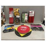 Lot With Sanding Belts, Circular Saw Blades &