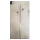 Vintage Tension Pole Floor Lamp w/ (2) Glass