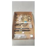 Tray Of Assorted Jewelry, Watches, (1) Zippo