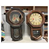 (2) Partial Vintage Wall Clocks