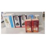 Box Lot Of Assorted Lights, Door Knobs & Hardware