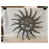 Vintage Cast Iron Rotary Hoe Tiller Wheel, 20ï¿½