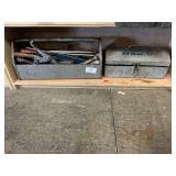 Shelf Lot With Pneumatic Air Chisel, Toolbox With