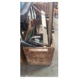 Wooden Box Of Assorted Tools & More
