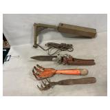 Bracket Lamp, Vintage Garden Tools, Stamp Holder