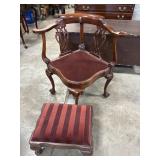 Corner Chair and Footstool