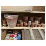 Shelf Lot Of Terra Cotta Flower Pots