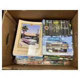 Box Lot With Vintage Magazines, Car Books