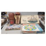 Pair Of Boxing Gloves, Wood Ship Model, Magic