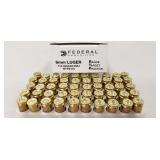 (50) Rounds 9mm Luger Ammo