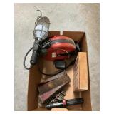 Box Lot With Wedges, Chain, Worklight On Cord