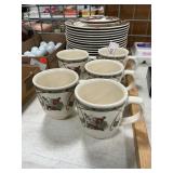 Pfaltzgraff Mission Flower Plates & Mugs