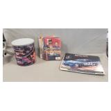 Tray Of Assorted Nascar Ephemera & (1) Can Of