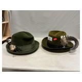 Pair Of Vintage Bavarian Alpine Hats