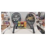 (2) Tennis Rackets & (9) Tennis Balls