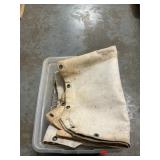 Box Lot With Canvas Pieces, Striped, Eyelet
